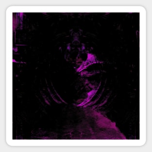 Digital collage and special processing. View from night dreams. Tunnels. Violet. Sticker